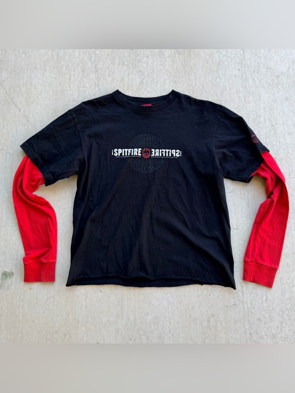 Vintage Spitfire Wheels T Shirt Long Sleeve Large Y2K Skater